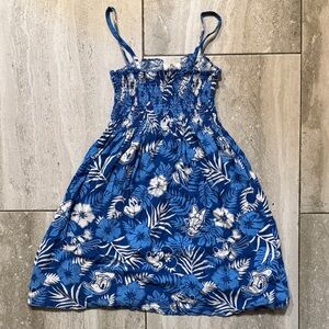 Disney Blue Floral Smocked Sundress with Character Print